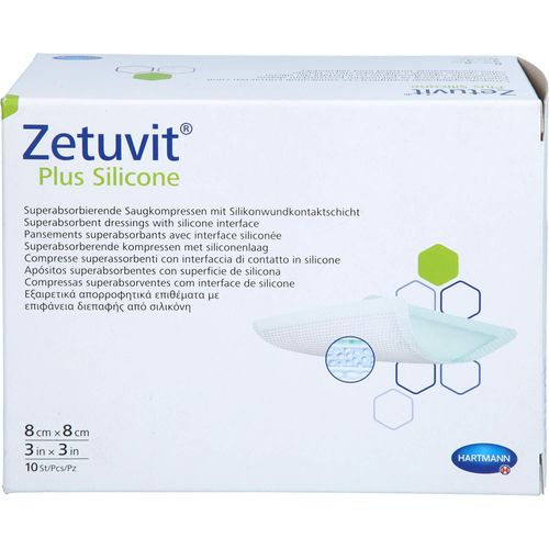 Zetuvit Plus Silicone Steril 8x8 cm 10 ST