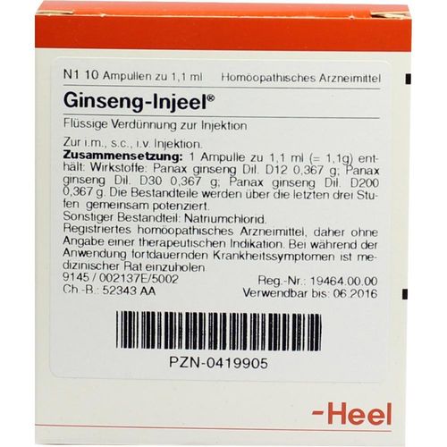 Ginseng Inj 10 ST