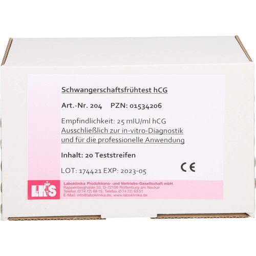 Schwangersch Frueh U Hcg 20 ST