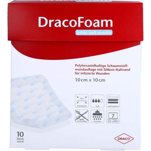 Dracofoam Infekt Haft Sensitiv 10x10 cm 10 ST