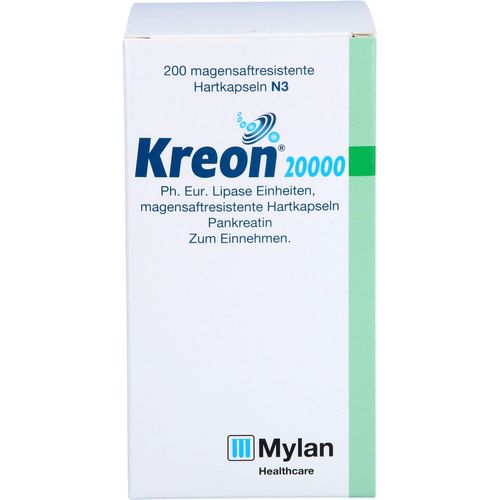 Kreon 20000 Ph.eur.lipase Einh.magens.res.hartkap. 200 ST