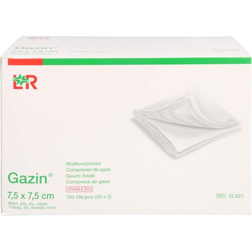 Gazin Mullkomp.7.5x7.5 cm Steril 8Fach 100 ST