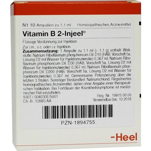 Vitamin B 2 Inj Hom All 10 ST