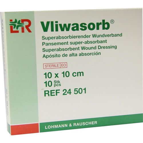 Vliwasorb Superabsorbierend.wundverband10x10cm Ste 10 ST