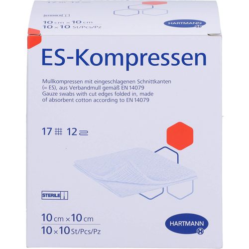 Es-Kompressen Steril 10x10 cm Grosspackung 100 ST