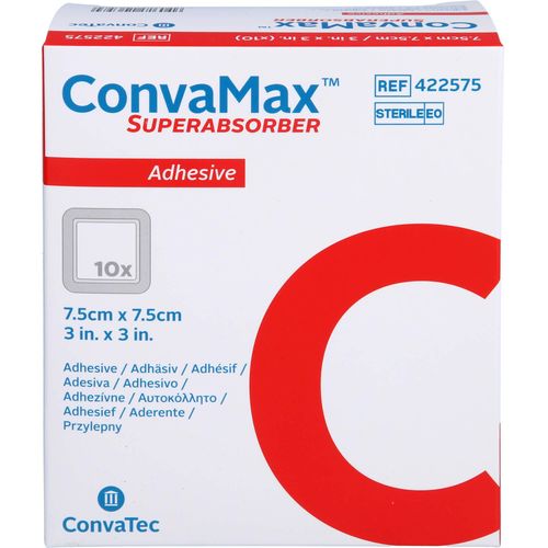 Convamax Superabsorber Adhäsiv 7.5x7.5 cm 10 ST