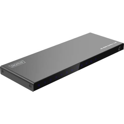 Digitus DS-55338 8 + 1 Port HDMI-Splitter LED-Anzeige, mit Status-LEDs, Metallgehäuse, einzeln schaltbar, Ultra HD-fähig 3840 x 2160 Pixel Schwarz