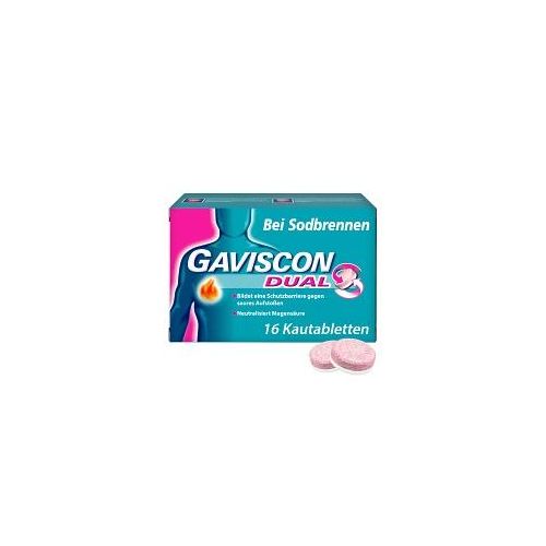 GAVISCON Dual Kautabletten mit Zweifachwirkung gegen Sodbrennen (16 St.) 16 St