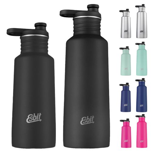 ESBIT Sport Trinkflasche Pictor Sportflasche Fahrrad Wasser Flasche Edelstahl Farbe: Edelstahl, Größe: 0,75 L