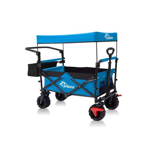 SAMAX Faltbarer Bollerwagen Offroad mit Dach - Blau