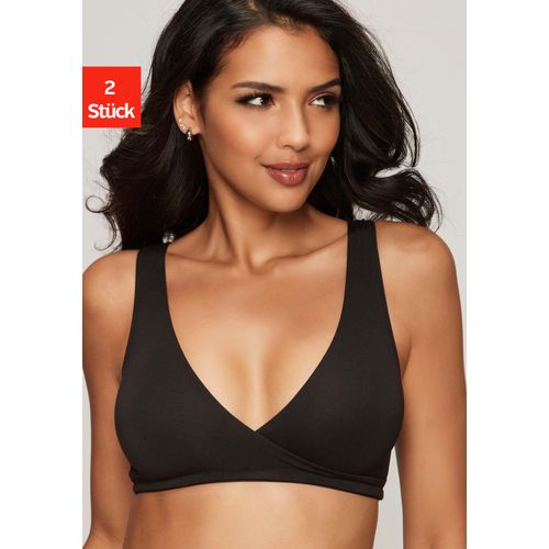 Still-BH PETITE FLEUR, Damen, Gr. 36, N-Gr, schwarz-weiß (weiß, schwarz), Jersey, Obermaterial: 95% Modal, 5% Elasthan, Basic, BHs, ohne Bügel in Wickel-Schlupf Form