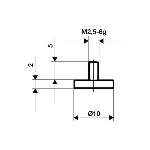 Käfer - Messeins.D.10mm plan M2,5 hm z.Messuhren - 62007