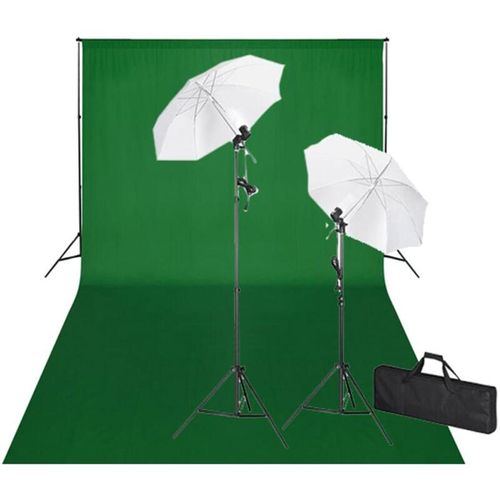 Vidaxl - Fotostudio-Set mit Grünem Hintergrund 600×300 & Leuchten