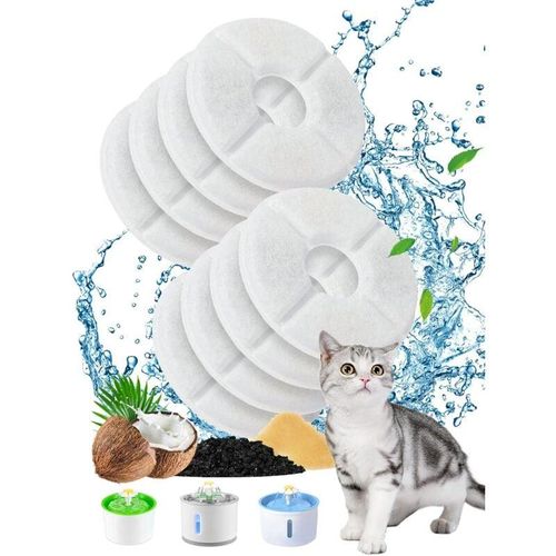 8 Stück Katzen-Wasserbrunnenfilter, Ersatz-Wasserbrunnenfilter für Hund/Katze, Katzenbrunnen mit Harz und Aktivkohle