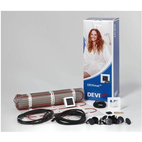 Dünnbettheizung 150W/qm 1050W 7qm 1Kaltl 230V 11W/m mit Trägermatte selbstkl MAT150DÜNNBETT-SETTOUCH - Devi