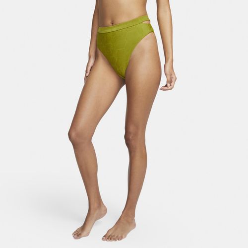 Nike Swim uitgesneden bikinibroekje met hoge taille voor dames - Groen