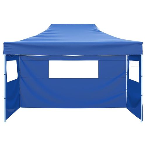 vidaXL Faltzelt mit 3 Seitenteilen 3x4,5 m Blau