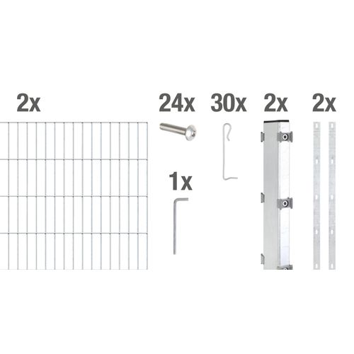 Alberts Gabionen-Komplettsets Step², Höhe 100 cm, Länge 2 m, feuerverzinkt zum Aufschrauben