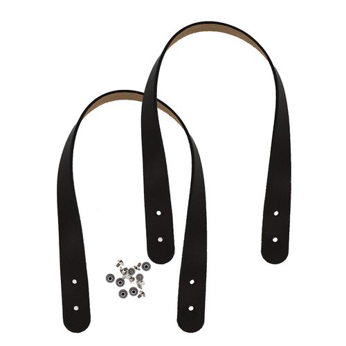 Taschengriffe "Miyako", schwarz, aus Echtleder, Länge: 50 cm