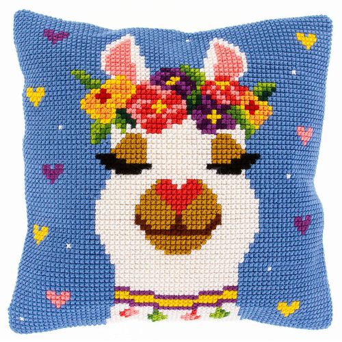 Kreuzstichkissen "Lama" Image