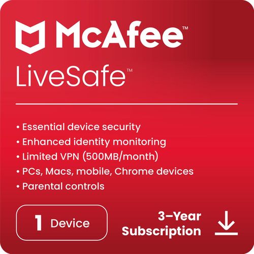 McAfee LiveSafe - Unbegrenzte Anzahl von Geräten - 1-Jahres-Abonnement