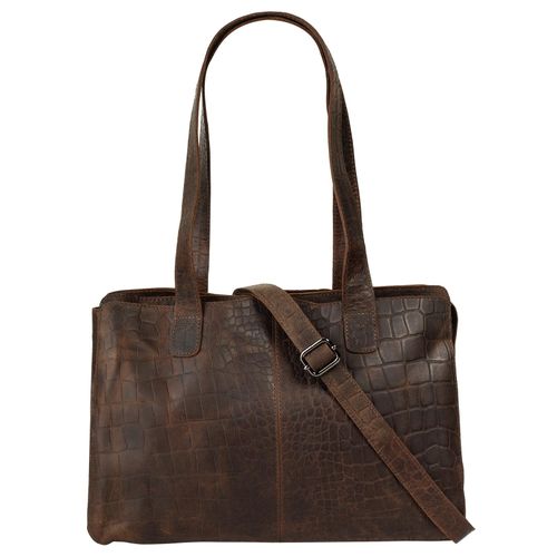 Shopper CLUTY Gr. B/H/T: 33cm x 22cm x 12cm onesize, braun Damen Taschen echt Leder