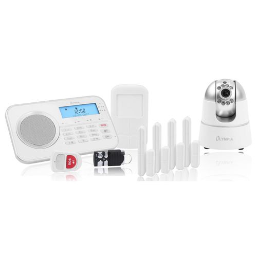 OLYMPIA Protect 9881 GSM Haus Alarmanlage Funk Alarmsystem mit IP-Kamera und App