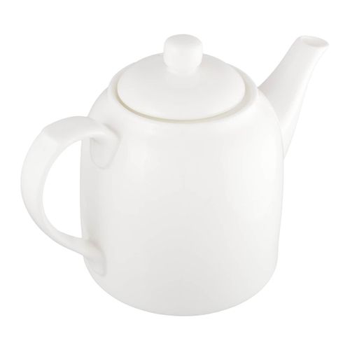 Weiße Teekanne aus Feinporzellan in Farbbox – 900 ml, hochwertiges Porzellan