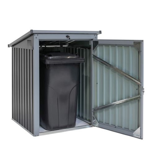 Metall Mülltonnenbox 1-fach anthrazit/lichtgrau