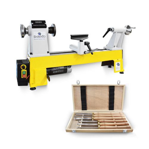 BAMATO Drechselmaschine WL-460V mit 6-tlg. HSS-Drechselsatz