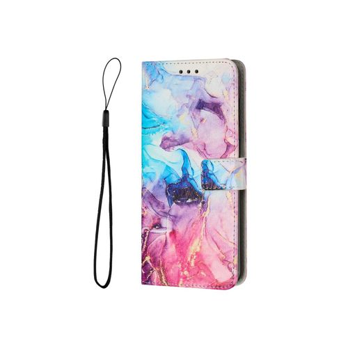 Hülle für Apple iPhone 15 Pro Max Handy Schutz Case Cover Klapp Tasche Marmor