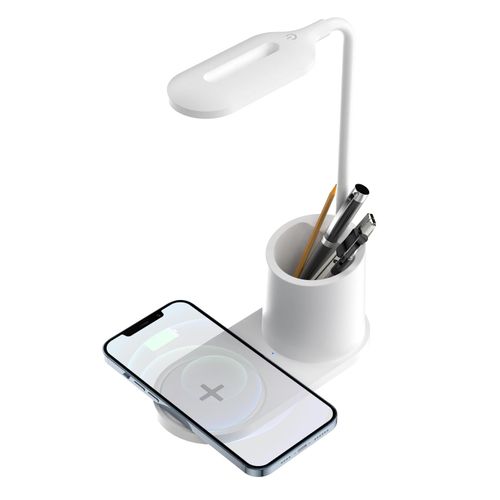 Fontastic LED-Tischlampe „Koral“ mit Induktivlader, weiß