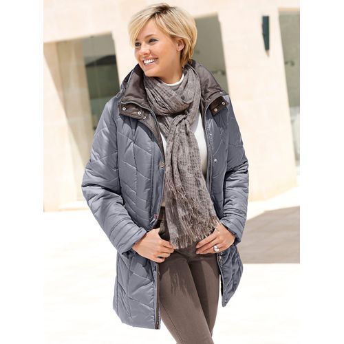 Steppjacke CASUAL LOOKS, Damen, Gr. 42, grau, 100% Polyester, unifarben, gemustert, mehrfarbig, figurumspielend, Jacken