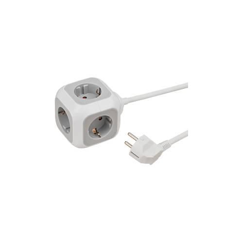 Brennenstuhl ALEA-Power Steckdosenblock, 4 Steckdosen, 1,4 m Kabel, bis 3680W, grau/weiß
