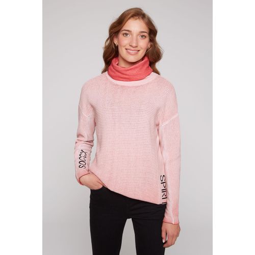 Rollkragenpullover SOCCX, Damen, Gr. M, rot, Material: 100% Baumwolle, Intarsienmuster, casual, lässig geschnitten normal, Rundhals, Langarm eingesetzt Rippbündchen, Pullover, aus Baumwolle