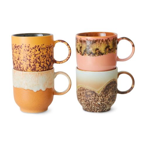 HKliving - 70's Kaffeetasse, 250 ml, cape (4er-Set)