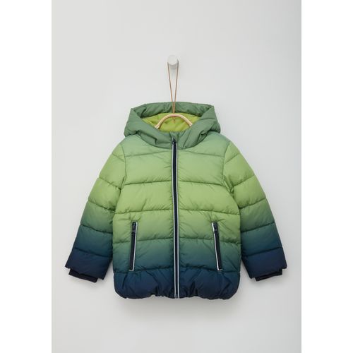 Outdoorjacke S.OLIVER JUNIOR Gr. 128, light khaki aop Jungen Jacken mit Kapuze