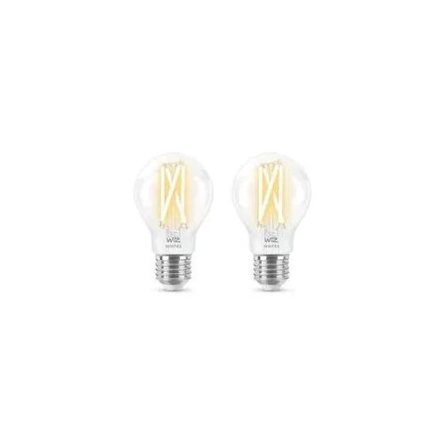 WiZ 60W E27 Standardform Filament Clear Warm- und Kaltweiß 2er-Pack - Weiß