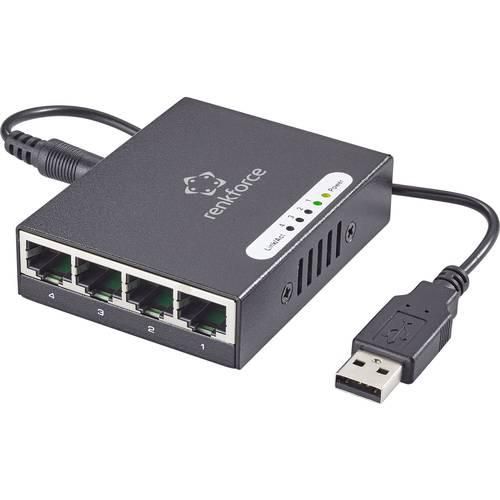 Renkforce RF-4270245 Netzwerk Switch 4 Port 1000 MBit/s USB-Stromversorgung