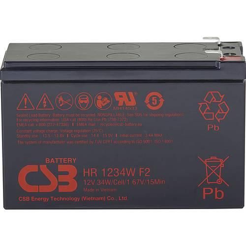 CSB Battery HR 1234W high-rate HR1234WF2 Bleiakku 12 V 8.4 Ah Blei-Vlies (AGM) (B x H x T) 151 x 99 x 65 mm Flachstecker 6.35 mm Wartungsfrei, Geringe