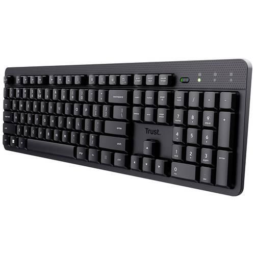 Trust ODY II Bluetooth® Tastatur Deutsch, QWERTZ Schwarz mit numerischer Tastatur