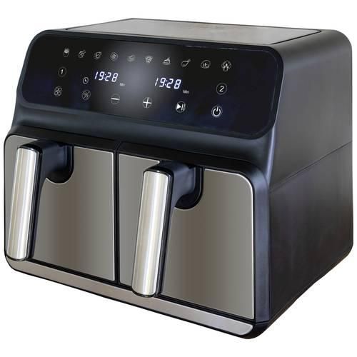 Unold TWIN ZONE Heißluft-Fritteuse 8 l 1700 W 2 getrennte Temperaturregler Schwarz, Edelstahl