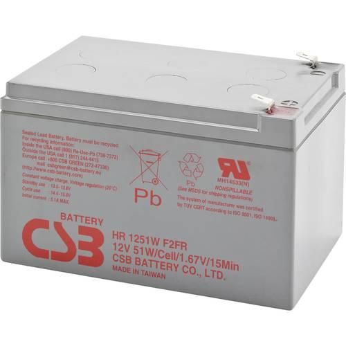 CSB Battery HR 1251W high-rate HR1251WF2 Bleiakku 12 V 12 Ah Blei-Vlies (AGM) (B x H x T) 151 x 100 x 98 mm Flachstecker 6.35 mm Wartungsfrei, Geringe