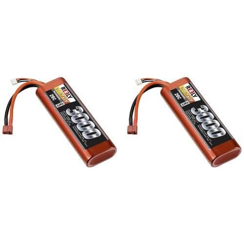 Reely Modellbau-Akkupack (LiPo) 7.4 V 3000 mAh Zellen-Zahl: 2 20 C Stick Hardcase T-Stecksystem 2 St.