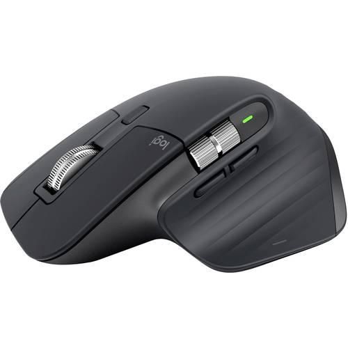 Logitech MX Master 3S Ergonomische Maus Bluetooth®, Funk Optisch Graphit 7 Tasten 8000 dpi Abnehmbares Kabel, Ergonomisch, Intelligentes Scrollrad,