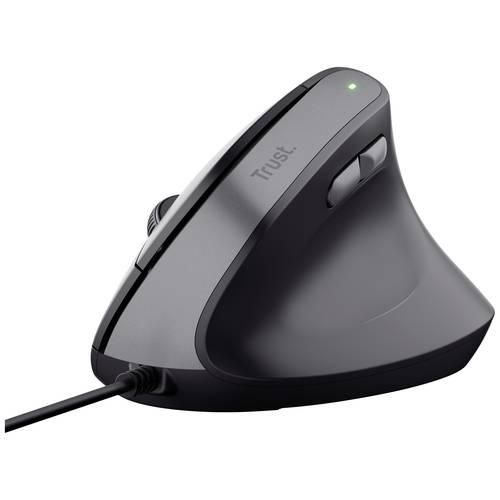 Trust Bayo II Ergonomische Maus USB Schwarz 6 Tasten 800 dpi, 1200 dpi, 1600 dpi, 2400 dpi Ergonomisch, Geräuscharme Tasten, Integriertes Scrollrad