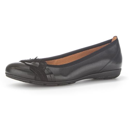 Ballerina GABOR Gr. 37, schwarz Damen Schuhe Flache Schuhe, Slipper mit modischem Zierriegel