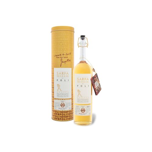 Grappa Sarpa Oro di Poli mit Geschenkbox 40% Vol