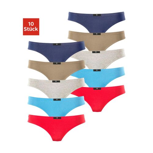 String H.I.S, Damen, Gr. 34, bunt (rot, marine, blau, khaki, grau, meliert), Obermaterial: 95% Baumwolle, 5% Elasthan, unifarben, körpernah, Unterhosen, aus elastischer Baumwoll-Qualität