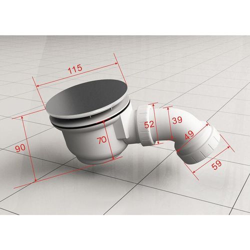 Ablaufgarnitur für Duschtassen mit 90 mm Ablaufloch